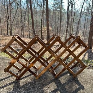 Vintage Wood Accordion Wine Rack